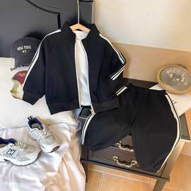 童装男童套装秋装中小童长袖拉链立领外套休闲裤儿童运动服两件套