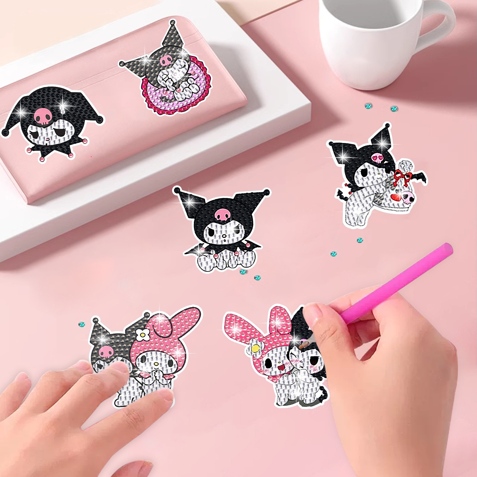 Kolomi 5D pegatinas de diamantes para niños DIY dibujo de dibujos animados pegatinas de dibujos animados al por mayor