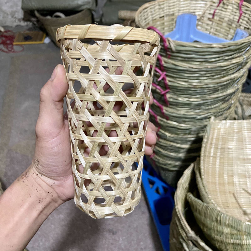 网红竹编冰粉豆花龟苓膏碗冰淇淋竹篓奶茶杯套竹篮奶茶杯竹篓|undefined