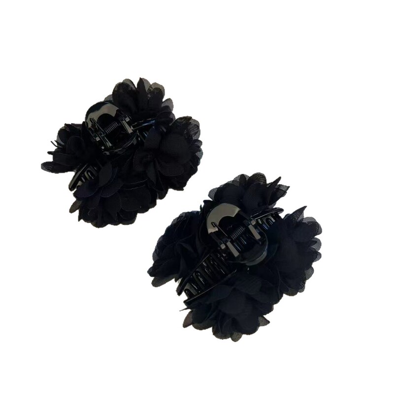 ローズフラワークリップヘアピンフラワーフリンジサイドクリップ7cmフレンチレイジーハーフタイヘアピン|undefined