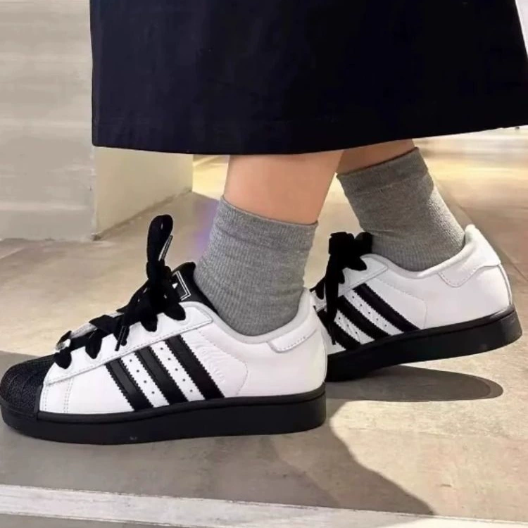 Кроссовки повседневные Superstar shell-toe (унисекс), классические чёрно‑белые, размеры 36–45