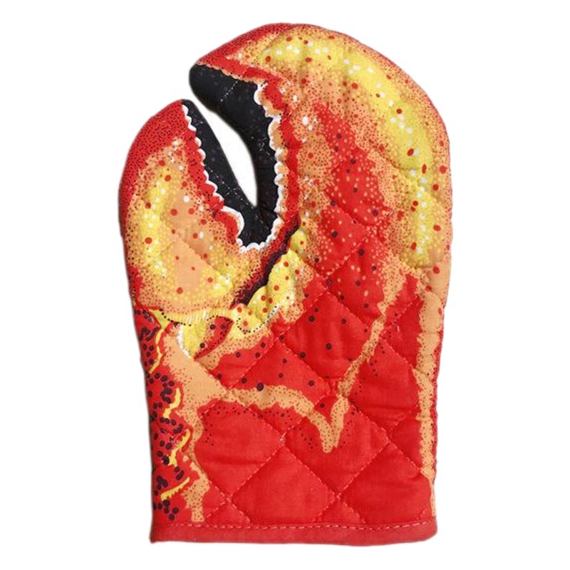 Alicates de cangrejo al por mayor un par de guantes de algodón puro guantes de horno de microondas de comercio exterior anti-escaldado hornear guantes de aislamiento térmico
