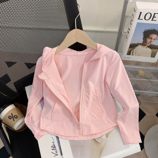 Girls Sun Protection Clothing Summer Thin 2025 New Kidsren's Ice Silk Hooded Sun Protection Jacket Baby Summer Skin Clothing