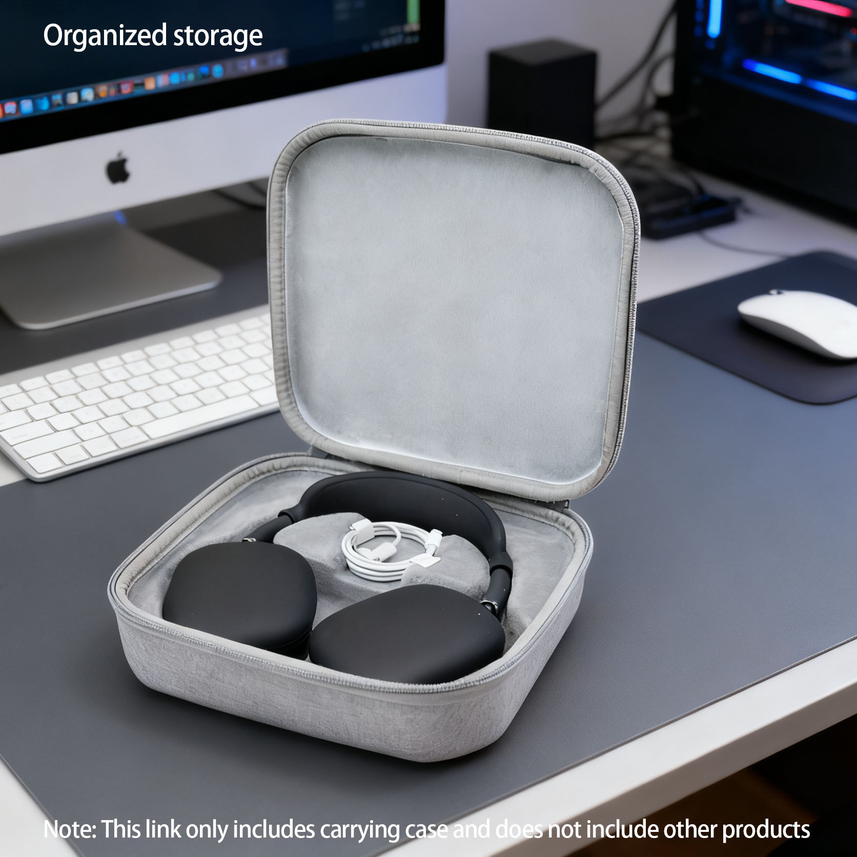 适用于苹果AirPods Max耳机包eva头戴式耳机收纳包方形防水收纳盒