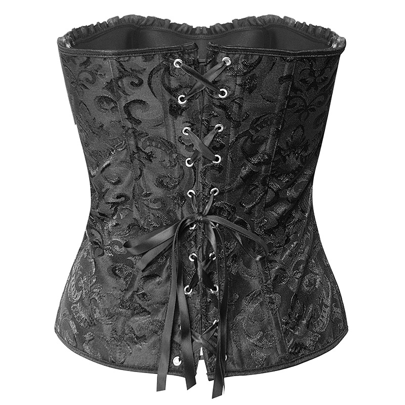 Europeos y estadounidenses corset de encaje abdominal sexy jacquard vintage corte vestimenta de cuerpo