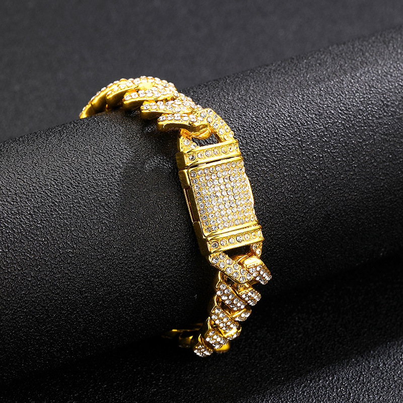 Herren Cuban Link Diamantkette, Hip-hop Schmuckhalskette_voghion.com
