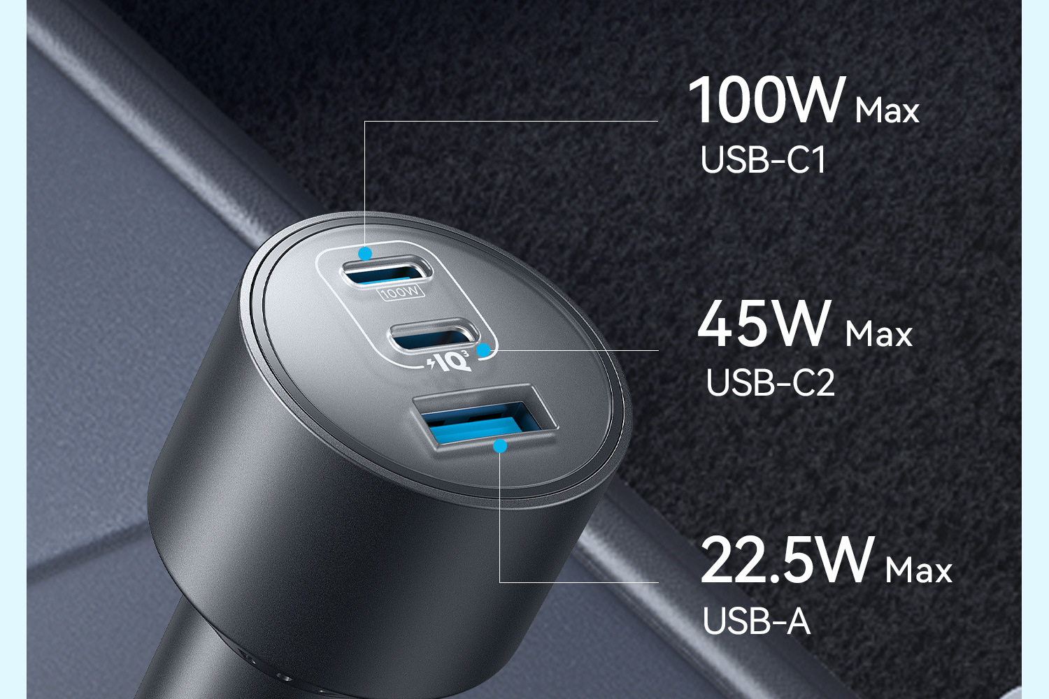 Anker Car Charger High-Wattage Three-Port Car Charger A2737/A2736/A2741