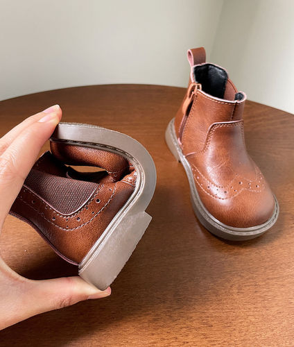 {15-37 size} Girls Martin boots  autumn new baby toddler shoes British retro children's leather boots