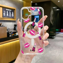 口红透明壳适用苹果17亚克力防撞手机壳iphone15pro全包磁吸硬壳
