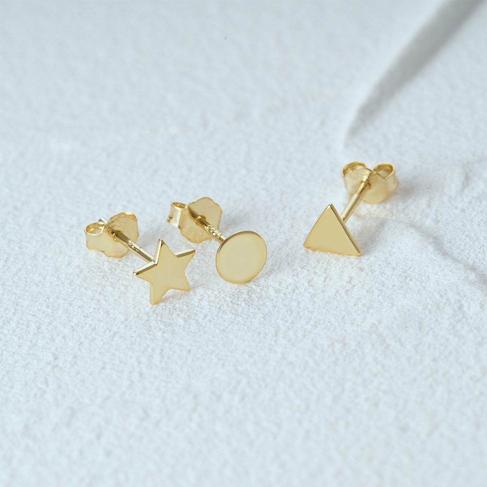 3g Weight Ear Studs Classification 1 Set Quantity Daily Occasion 925 Sterling Silver Material Star, Butterfly Pattern Women's Gender Plating Design Simple Style Style 1 Set 925 Sterling Silver Star Butterfly Ear Studs 24
