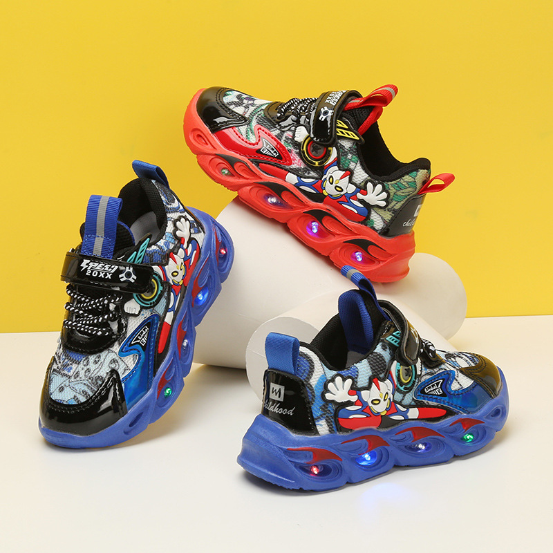 Tecknade barnsporter, små och medelstora kardborreband, lätta pojkskor, nya barnskor hösten 2022_voghion.com