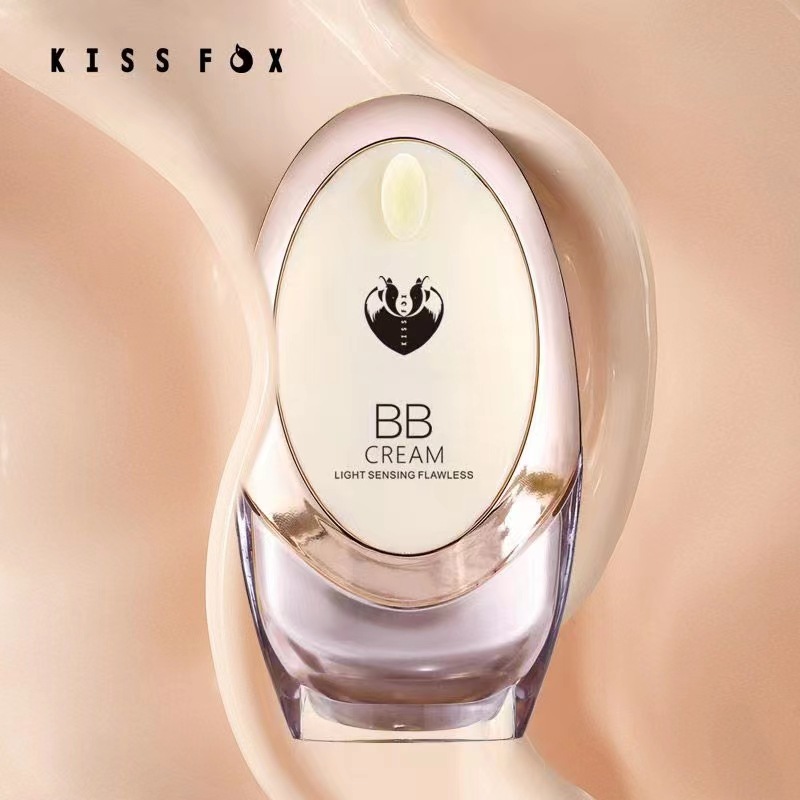 Kiss Fox Active Gold Nourishing BB Cream 40ml, Concealer, Moisturizing, Brightening, Oil Control, Sunscreen, Breathable, Invisible Pores