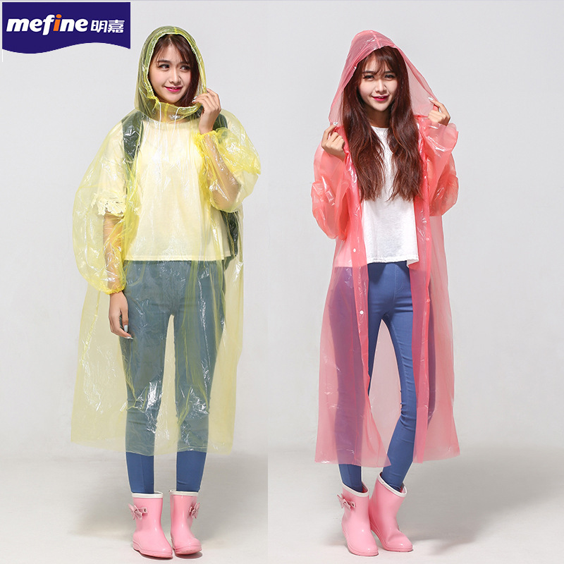 Disposable Raincoat Pullover Cardigan Pe Outdoor Travel Portable Rain Gear Waterproof Plastic Poncho Portable