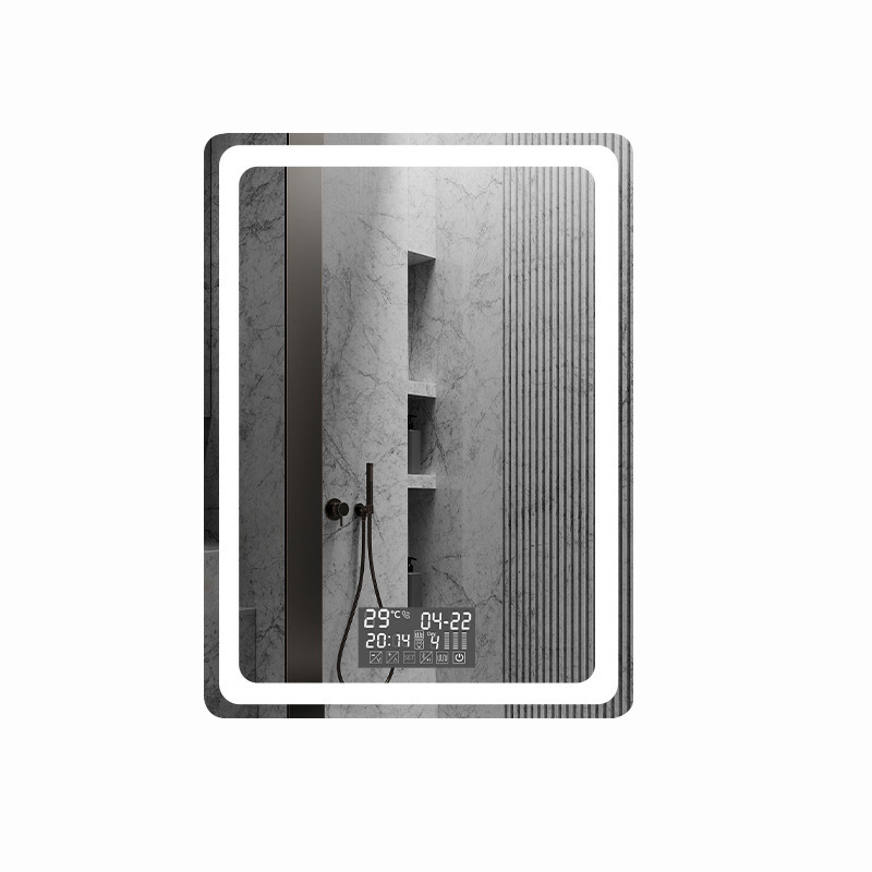 Espejo de baño del hotel Espejo de baño Espejo inteligente Led Lámpara luminosa Anti-fog Espejo cuadrado a prueba de explosiones Espejo de belleza atenuante