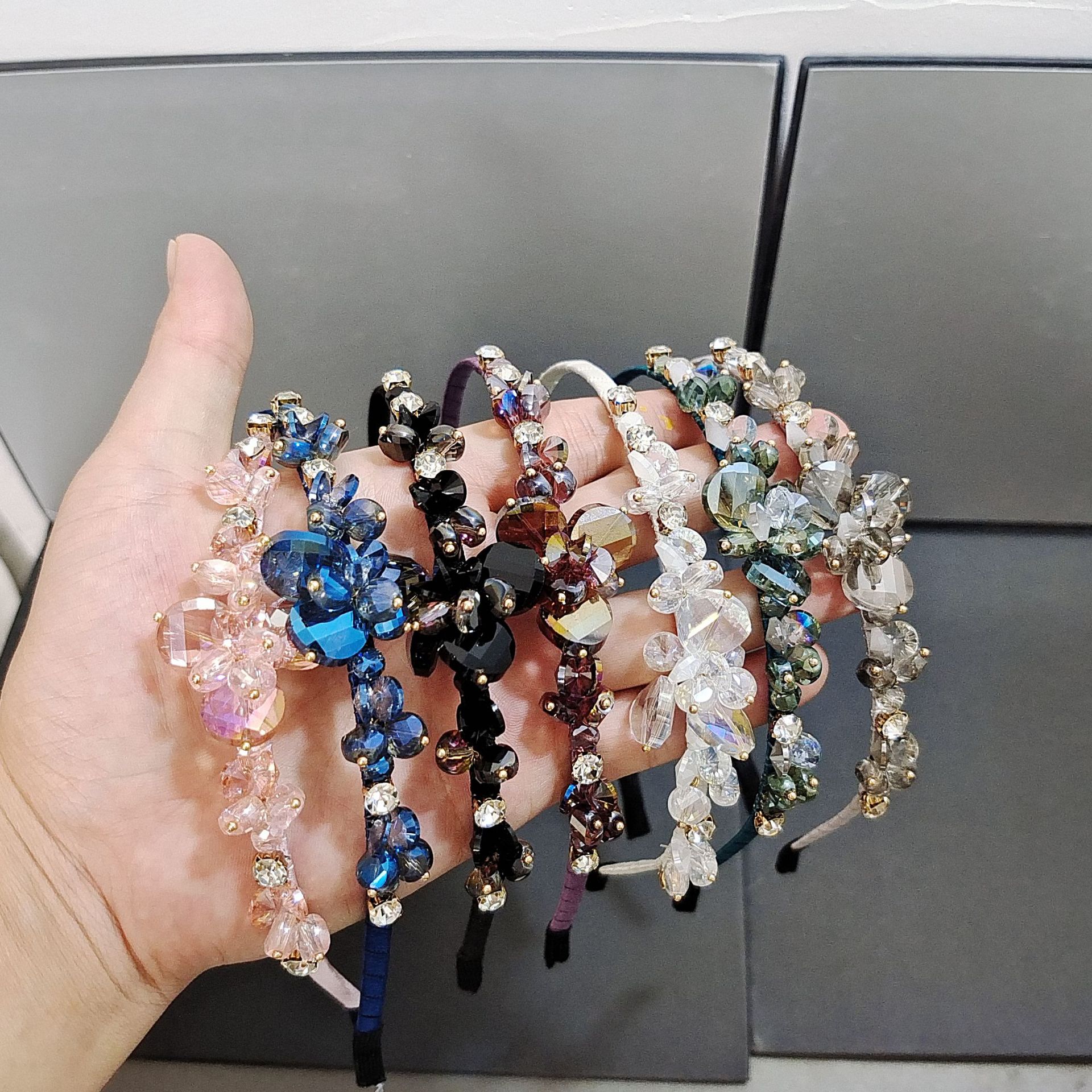 Jewelry Headband Hair Accessories Type Fashion Women'S Geometric Artificial Crystal Jewelry Headband
