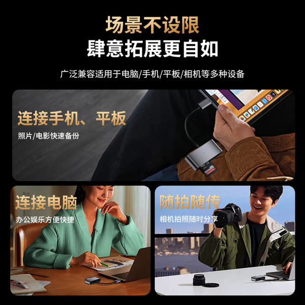 Cross-border wholesale multi-function card reader aluminum alloy…