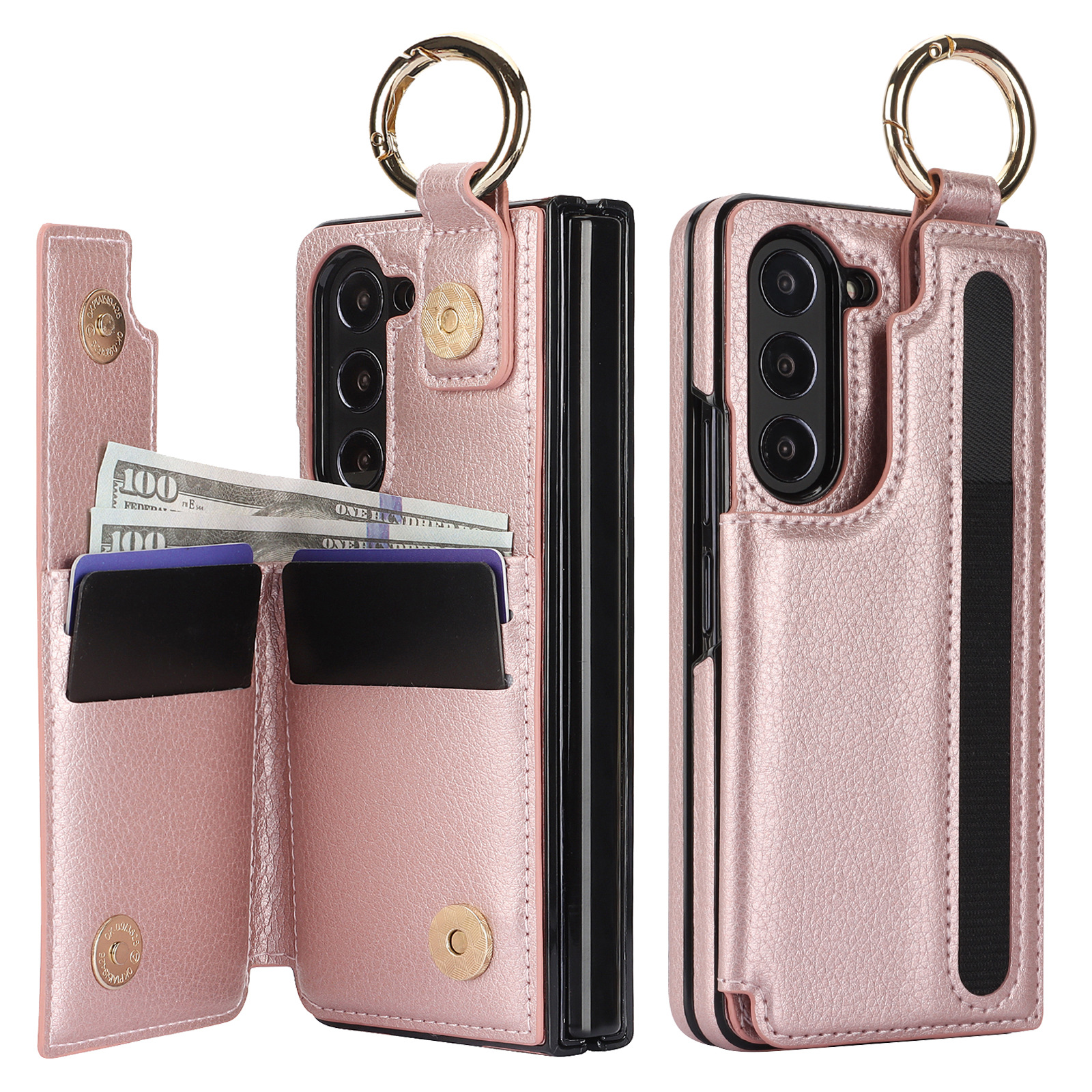 Aplicable Samsung Z FOld7 estuche para teléfono móvil plegable con ranura para bolígrafo FOld6 billetera funda protectora de anillo para teléfono móvil