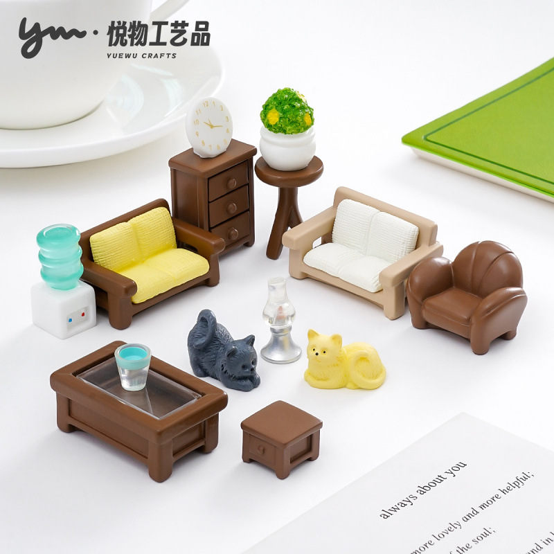 创意仿真沙发茶几柜子家具系列 娃屋diy装饰品配件迷你桌面小摆件