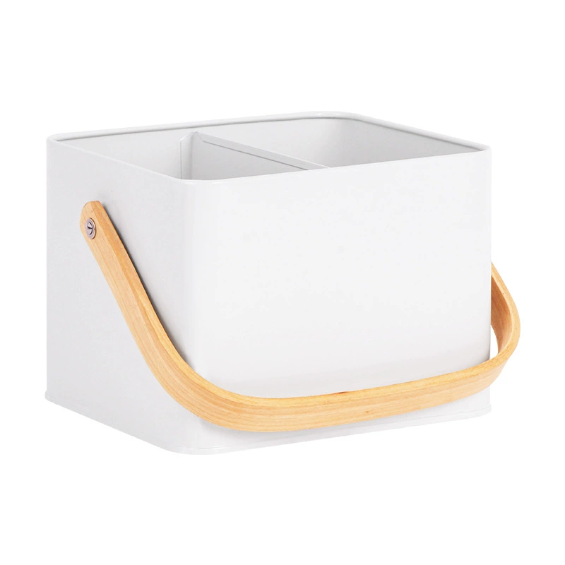 ИСТОЧник заводской оцинкованный железный прямоугольный отсек для хранения Портативный железный ящик с бамбуковой ручкой в скандинавском стиле