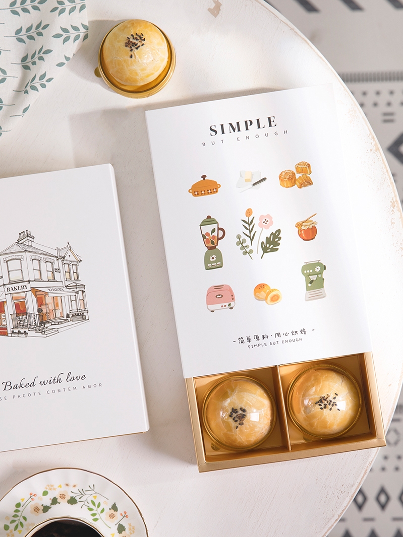 Caja de huevo pintada a mano, 6 cápsulas de nieve, caja de regalo de Nieve Madeleine, caja de galletas de piña