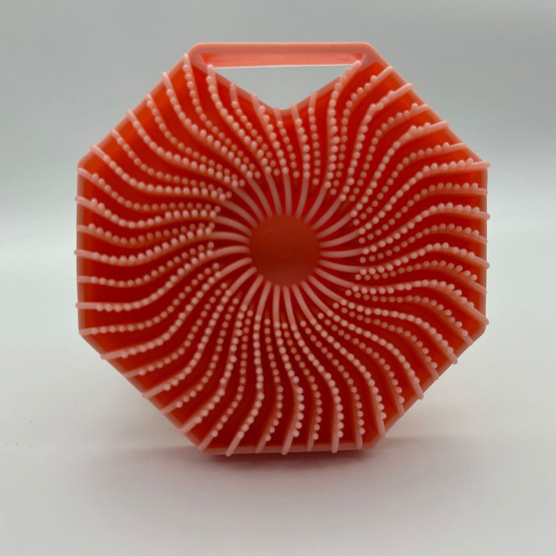 Cepillo de baño de silicona cepillo de baño de doble cara cepillo de baño de silicona artefacto casero cepillo de baño de mango largo frota espalda cepillo de baño de masaje poligonal