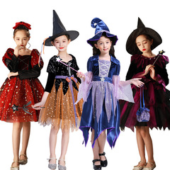 新しいハロウィーン子供服女の子コスプレ魔女衣装悪魔吸血鬼化粧ドレス