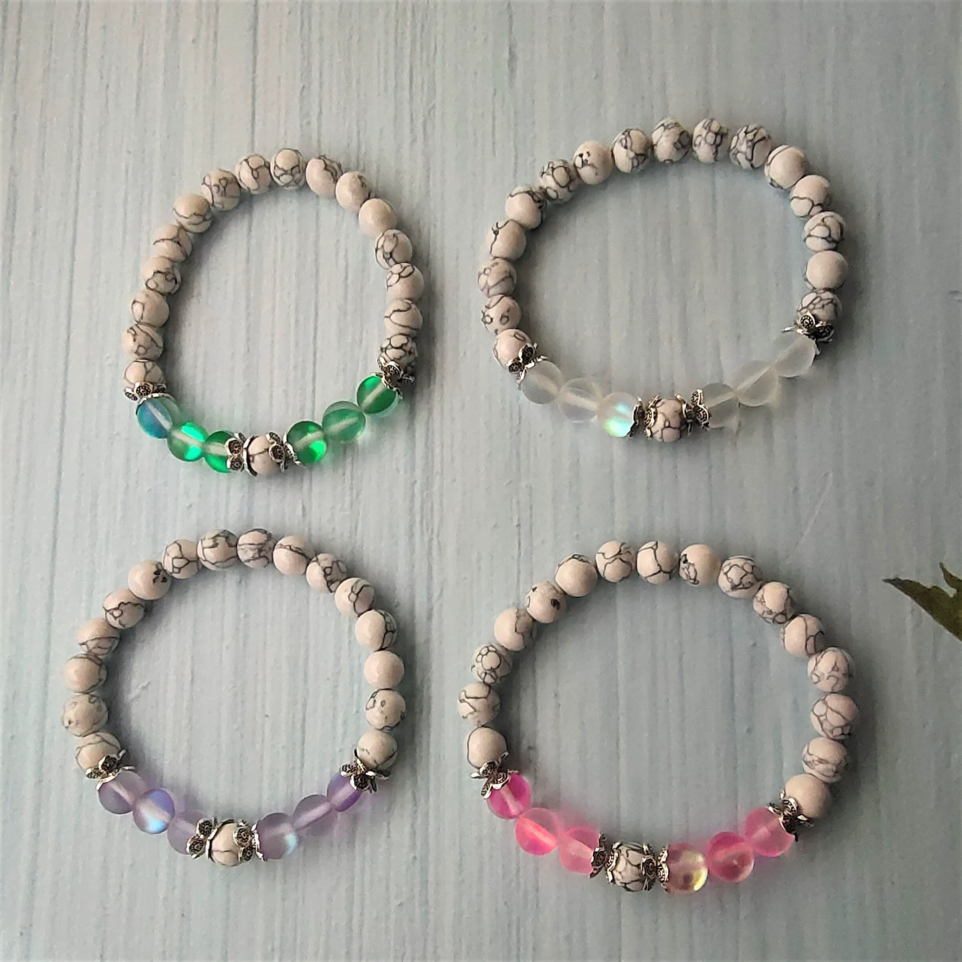 (Cross-border trading), flashing elastic fashionable ball with beads, turquoise beaded bracelet for men and women, European style, 8mm, simple and elegant design