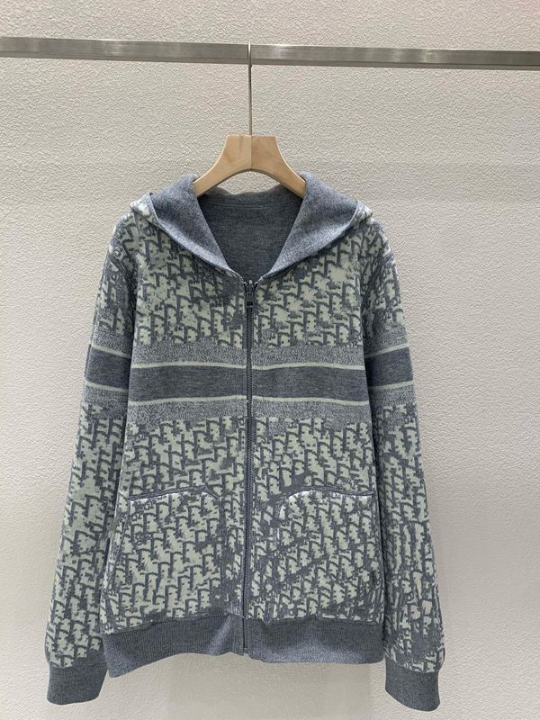 深セン南油風D家2024古典的な古い花のアルファベットの両面ウールのカシミヤのカーディガンのジッパーの帽子|undefined
