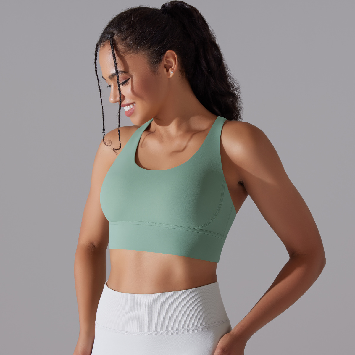 127g Weight Sleeveless Sleeve Length Nylon, Spandex Fabric Type Short Top Length Halter Crisscross Tank Tops Type Fitness, Yoga Occasion U Neck Neckline Solid Color Pattern Sports Style Sports Solid Color Nylon Spandex U Neck Active Tops Halter Crisscross Tank 31