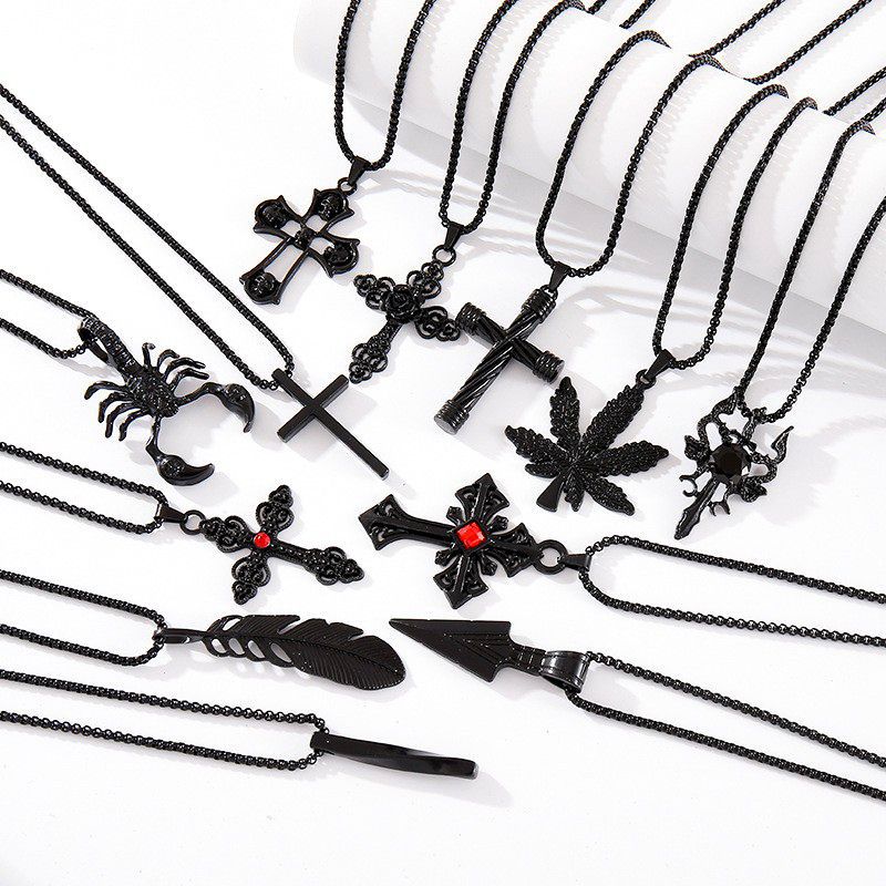 European and American Cross-border Gothic Dark Style Neck Chain Men's Elegant All-match Necklace Collection Retro Fashion Clavicle Chain