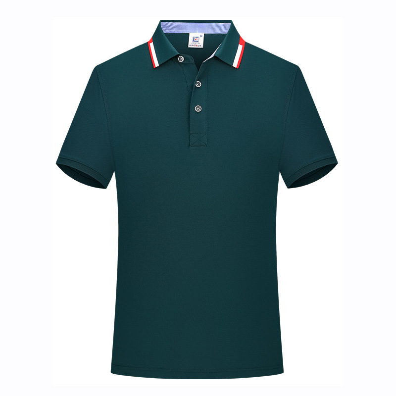 Seda de hielo sensación fría, lavado a máquina, sin deformación, solapa de manga corta, ropa de clase, camisas publicitarias, ropa de trabajo, camisas de polo, ropa de trabajo, logotipo personalizado