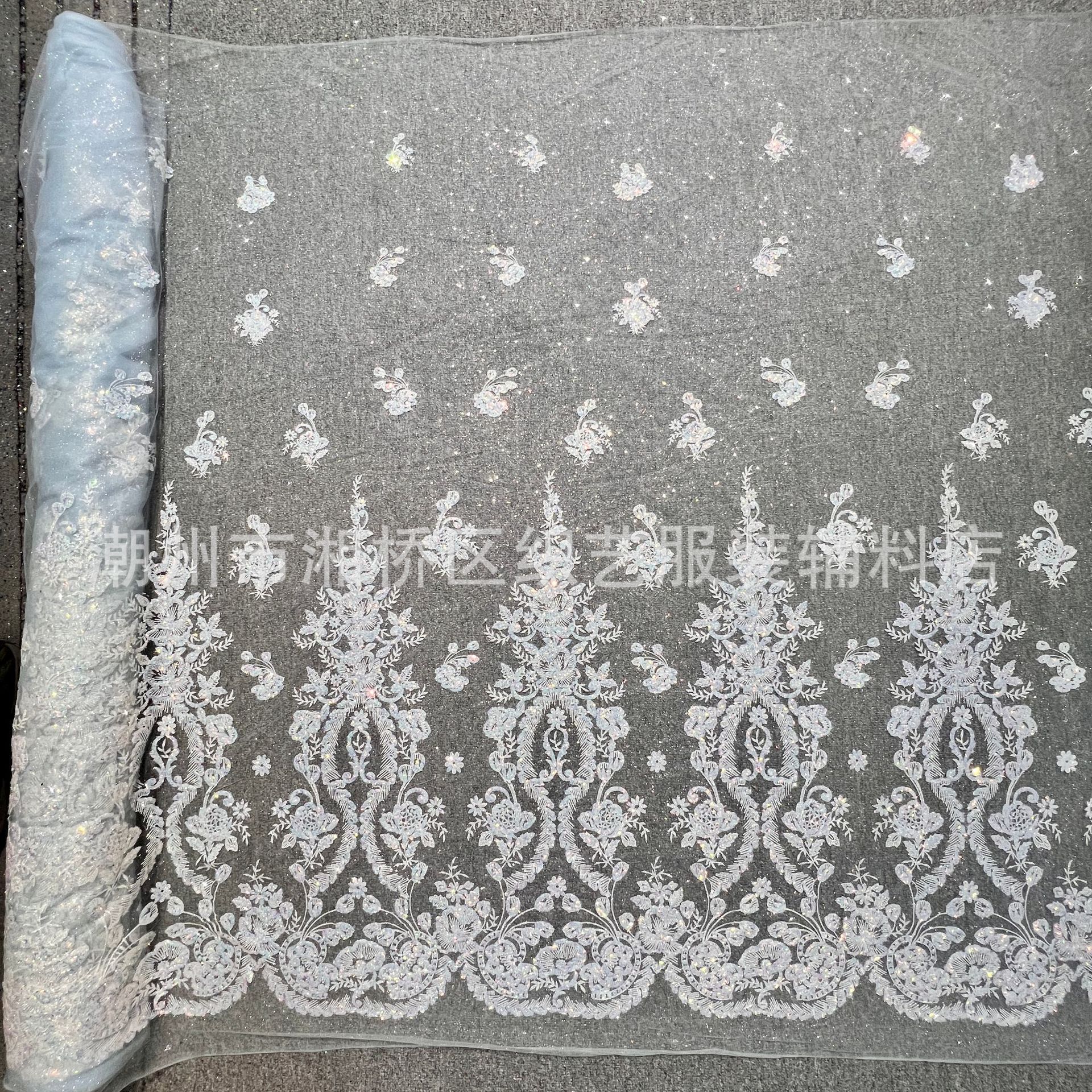 2022喷金网lc358网纱亮片 喷金婚纱晚礼服面料洒金婚礼服网眼布