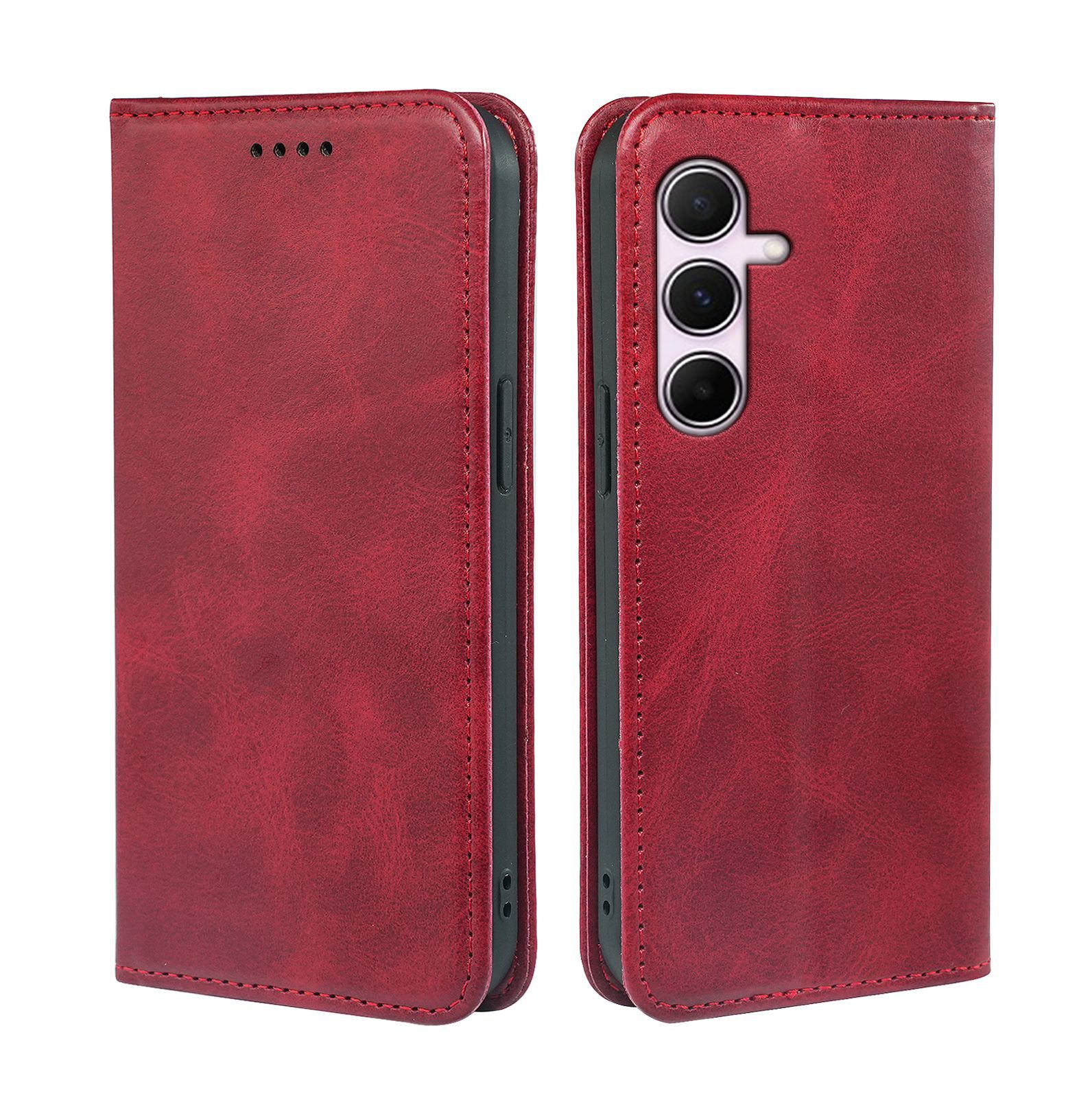Compatible With Samsung A25E Leather Galaxy A16 Calfskin Flip Cover A15 Stand Phone Protective Case_voghion.com