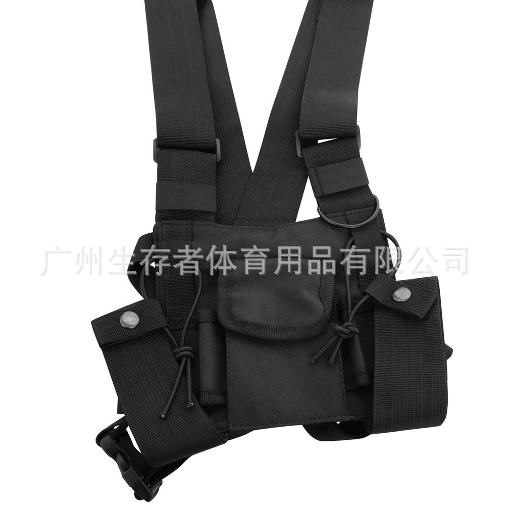 Transfronterizos Amazon reflector radio buscador chaleco chaleco táctico de seguridad chaleco negro Rig Chest