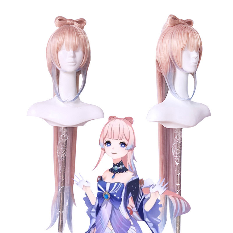Huafei New Country Coral Palace Genshin Impact Cos Heart Sea Wig Short Hair Main Body Tiger Mouth Clip Ponytail Bow Hairpin