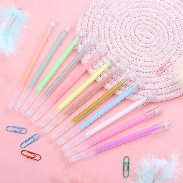 Hand Account Gel Pen DIY Black Cardboard High-gloss Chalk Pen for Student Painting Creative Stationery Large Capacity Color Pen