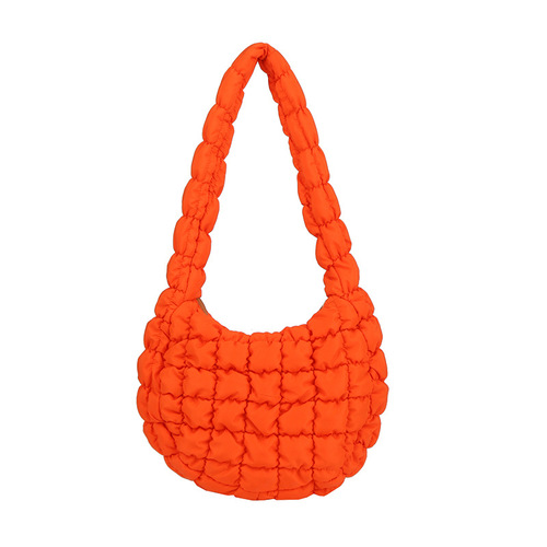 Korean style pleated cloud bag women's down jacket bubble bag large capacity dumpling bag casual bag fashion shoulder bag