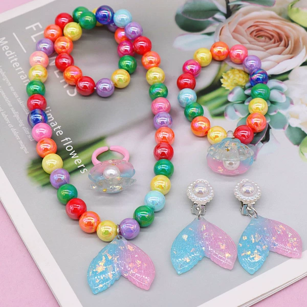 No. 2 Pink Blue+Rainbow Pearl 5 -piece OPP Bag Slip