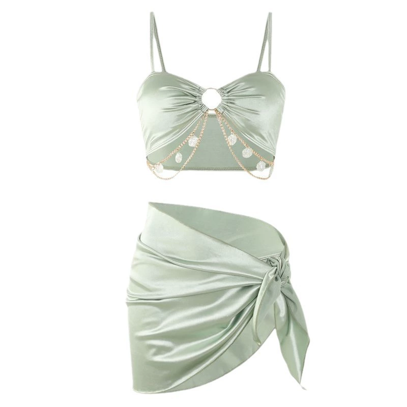 Sexy swimwear, set, split push up bra, 3 piece set