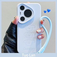 Huawei pura70pro + 携帯電話ケースカップル韓国スタイル楽しい漫画かわいい犬 Pura70 オールインクルーシブミラーに適しています