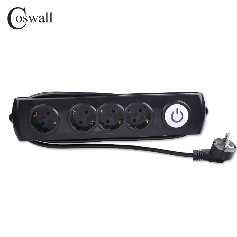 跨境外贸出口 四位排插插线板 俄罗斯德国欧盟德式插座带线带开关