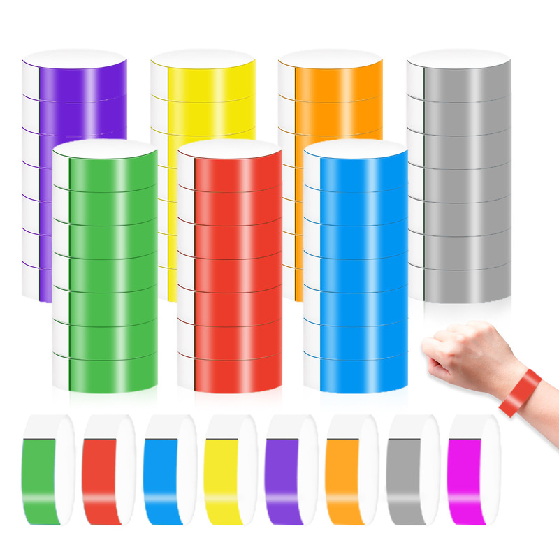 Paper Wristband Neon Color Waterproof Hand Strap Suitable for Event Party Neon Color Adhesive Wristband Cross Border Hot Sale