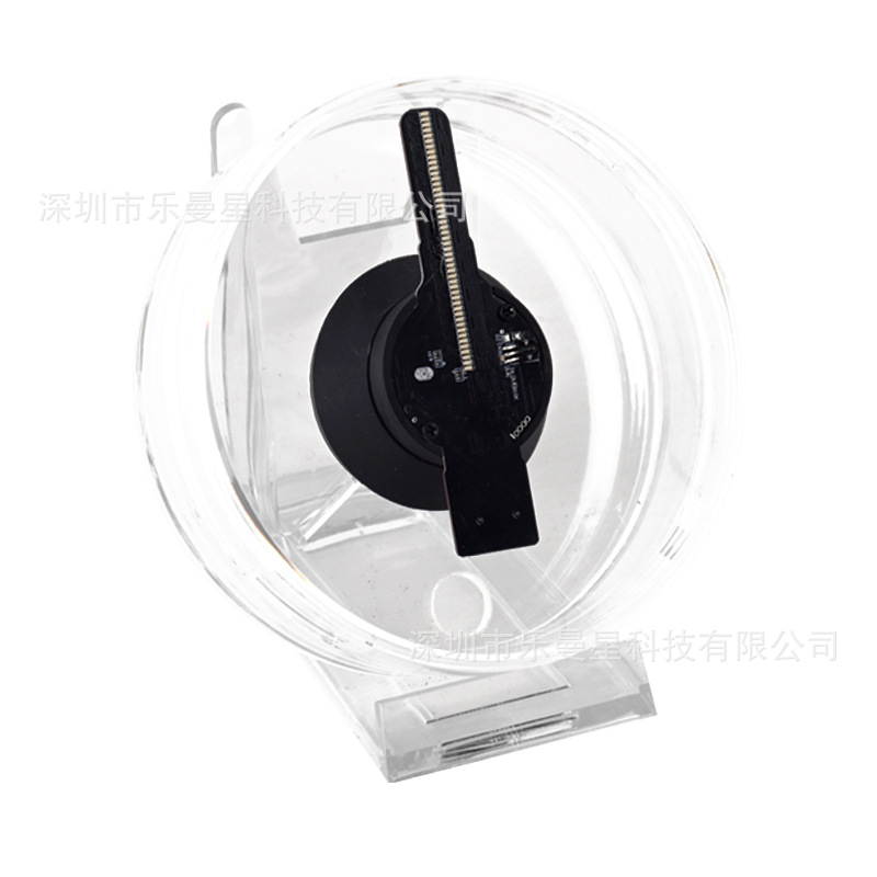 새로운 12CM 3D 홀로그램 팬 데스크탑 홀로그램 프로젝션 장식품 3 차원 동적 크리스마스 에어 서스펜션 눈부신 화면