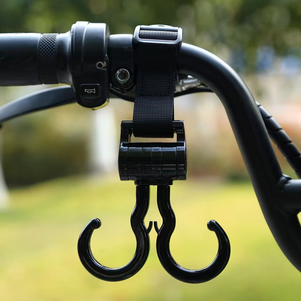 Hook Multifunctional Strong – Diàndòngchē Other Electric Vehicle Accessories - black-webbing-double-hook-plain-short-22cm