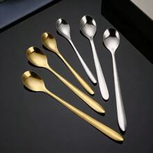 长柄不锈钢咖啡勺家用甜品勺子高颜值杯子用小调羹调料搅拌勺批发