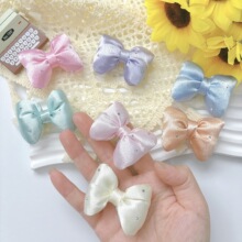 带钻布艺蝴蝶结配饰diy发夹头饰儿童服装配件辅料充棉立体蝴蝶结