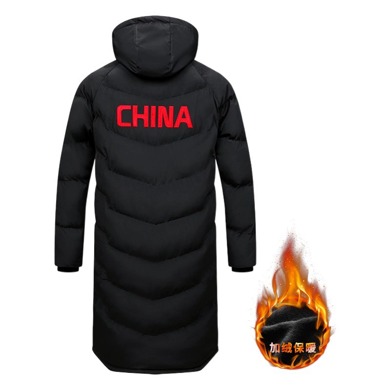 Китайское спортивное пальто, мужская длинная куртка с хлопковой подкладкой, баскетбол, плавание, футбол, национальная одежда, зимнее тренировочное пальто оптом