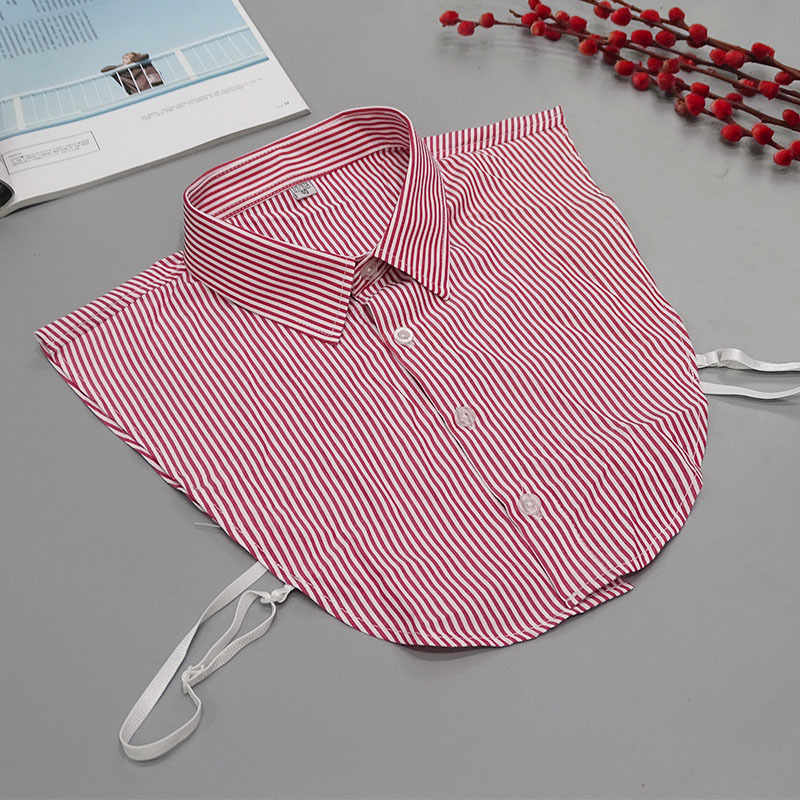 Fake cuello camisa de los hombres cuello camisa versátil simple rojo y azul rayado casual profesional formal desgaste puro algodón falso