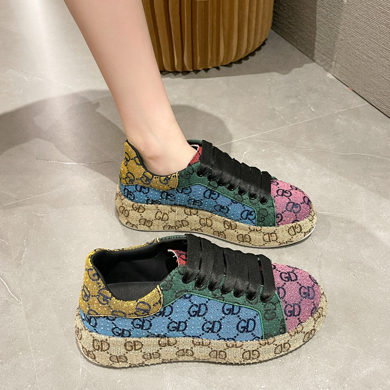 Strass Daddy Schoenen Dames S Nieuwe Netto Rode Super Hot Europese Station Ins Tide Merk Ademende Casual Sportschoenen_voghion.com