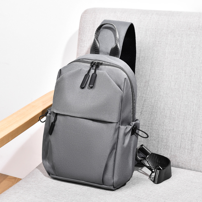 New men's casual Oxford cloth chest bag, simple and trendy, thick single-shoulder crossbody bag, student travel small bag backpack